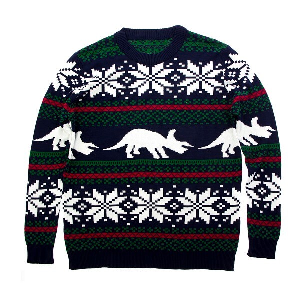 Ausgefallene Geschenk für Kinder und Erwachsene Triceratops Christmas jumper for kids Natural History Museum
