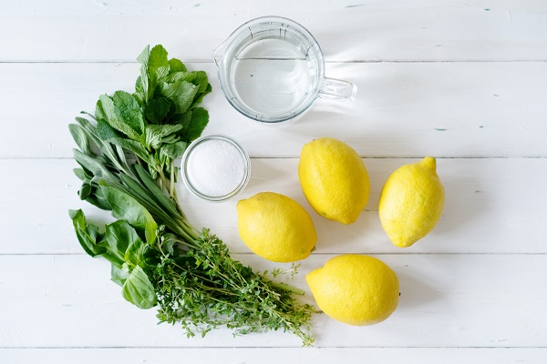 Go for Green! Frühlingsfrische Rezepte … für die ein Kraut gewachsen ist Kräuter-Zitronen-Sirup Zutaten