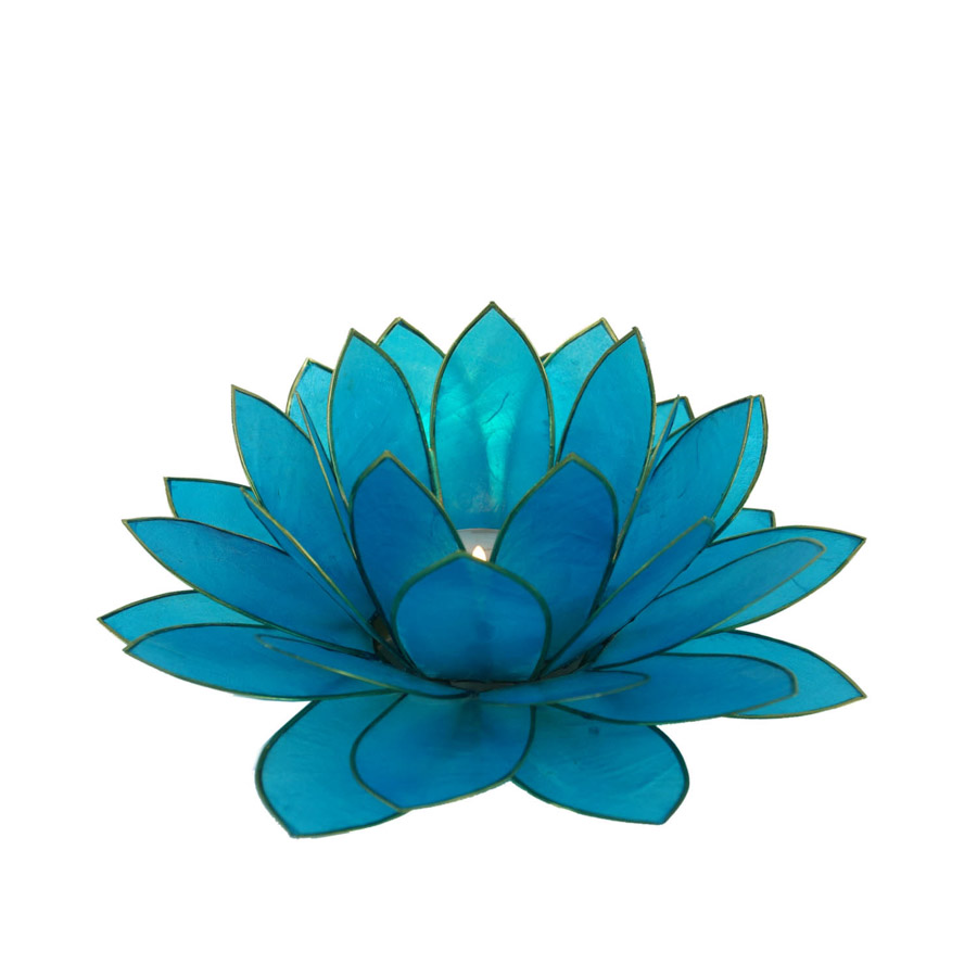 Lass mit diesen Wohnaccessoires Blau in Dein Leben Lotus Teelicht GuruShop