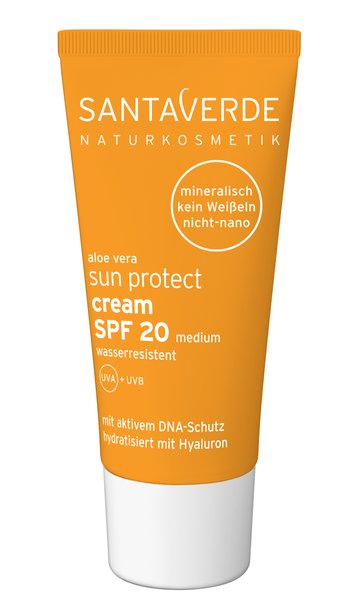 Sonnenbaden mit Santaverde sun protect – der mineralische Sonnenschutz Sun protect Cream SPF 20