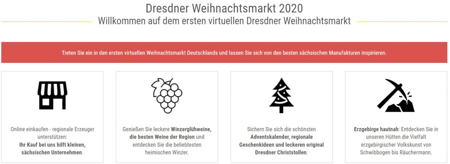 Dresden-Onlineshop.de eröffnet ersten „Virtuellen Weihnachtsmarkt“