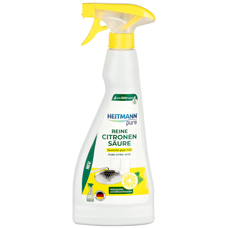 Natürlich putzen mit den Hausmitteln von HEITMANN pure pure reine citronensäure spray