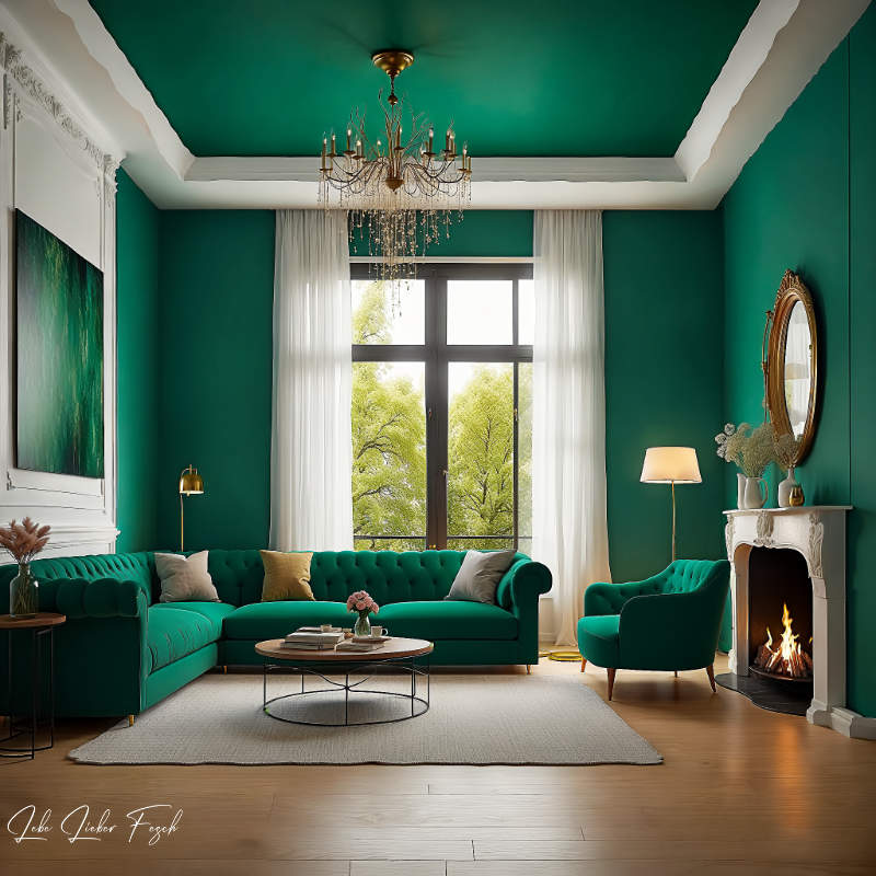 Wandfarben Trends Emerald Green Wandfarben 2024 - Trendfarben für Wohnen und Wand