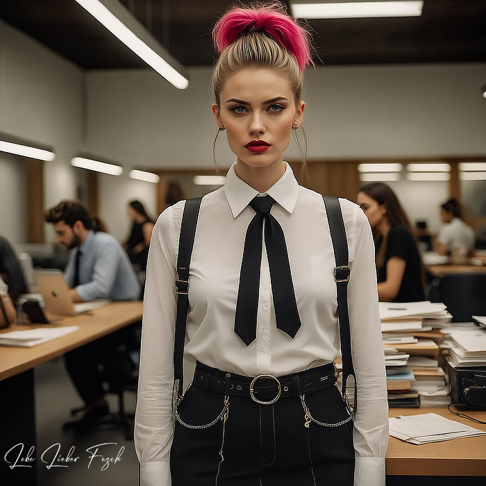 Der Office Punk regiert die Arbeitswelt Klassische Bürolooks mit eigenem Stempe1