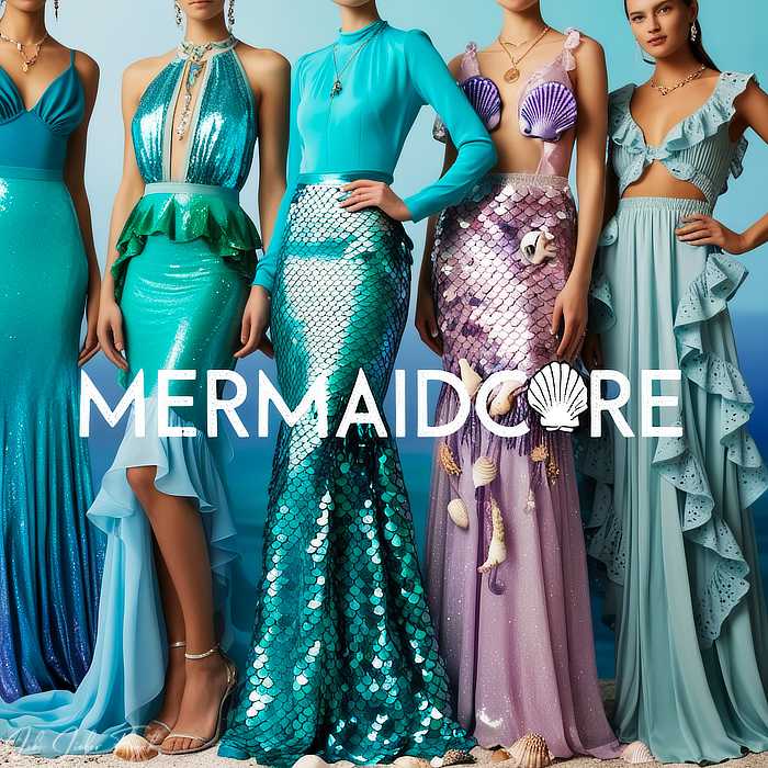 Mermaidcore-Trend ist die Mode, die wie das Meer funkelt