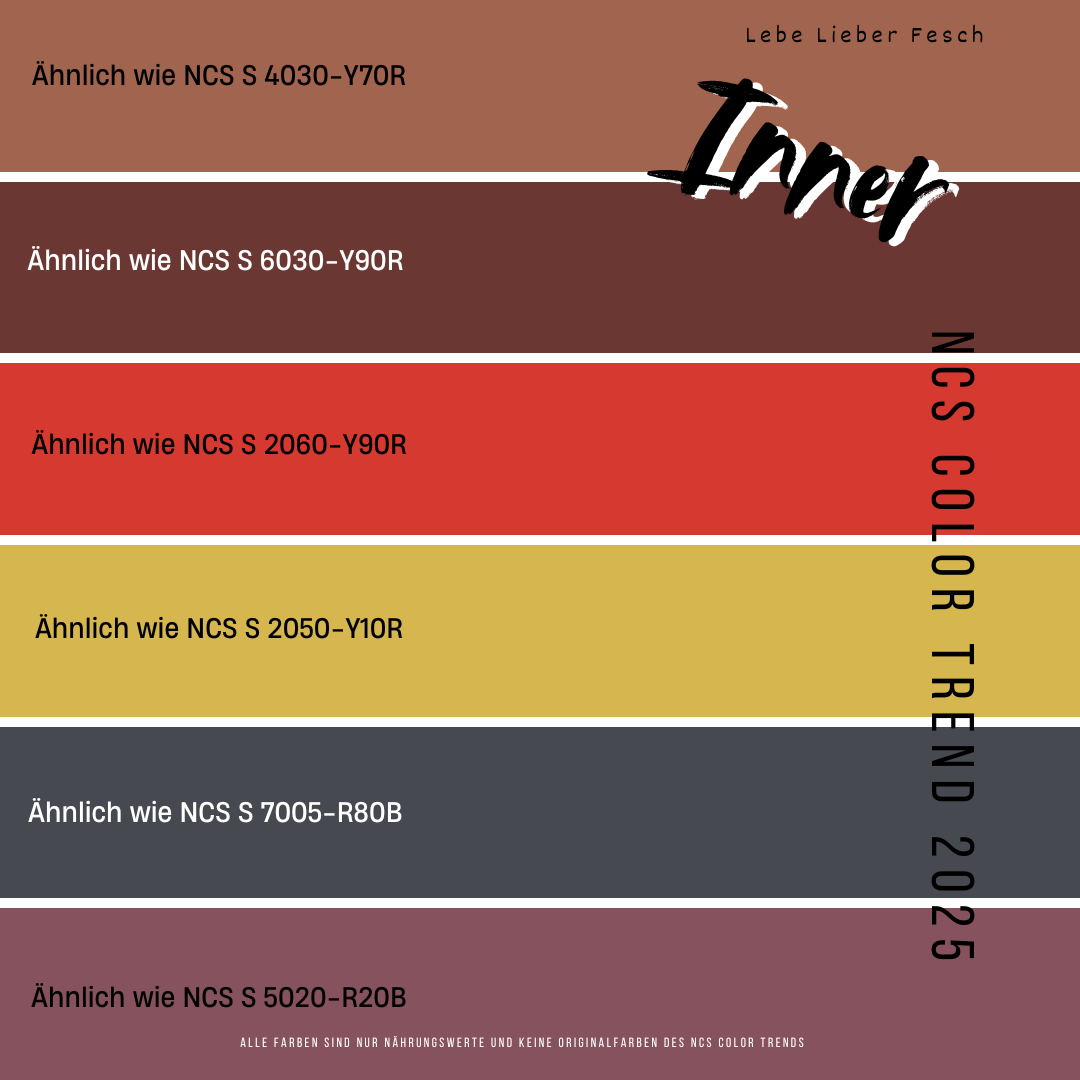 NCS Colour Trends für 2025 - die Trendfarben für Kontraste Inner: Auf der Suche nach Wärme und Verbundenheit