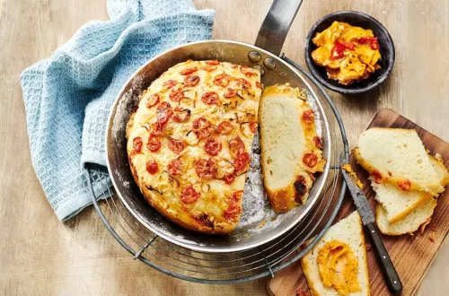 Rezept No-Knead-Brot mit Tomaten und Schalotten einfach selbst backen